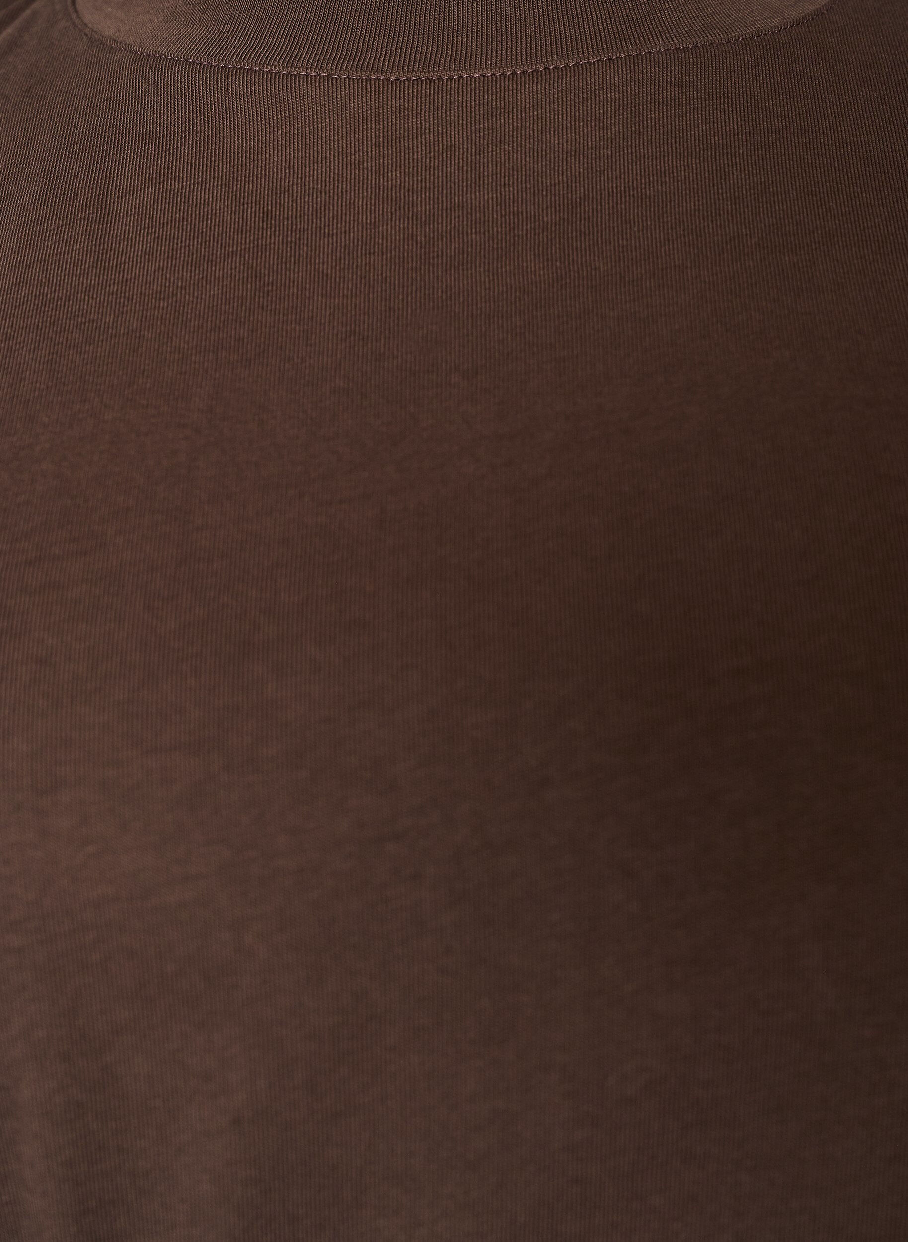 ZizziT-shirt med draperad detalj, Brun, Packshot image number 2