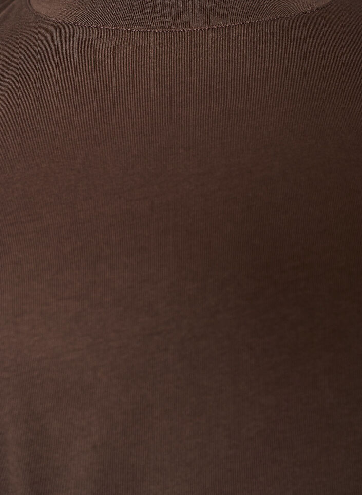 T-shirt med draperad detalj, Brun, Packshot image number 2