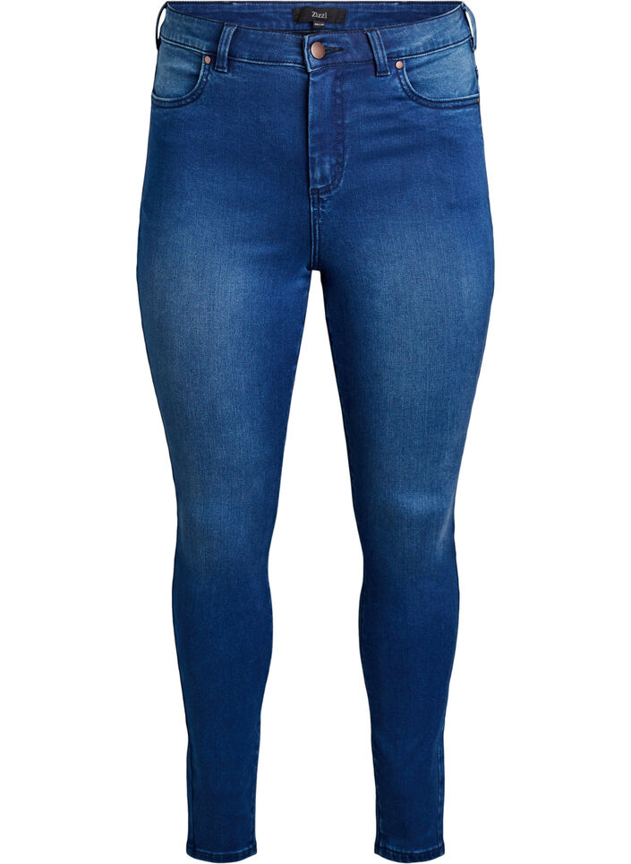 Supersmala Amy-jeans med h&ouml;g midja, Bl&aring;, Packshot image number 0