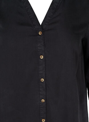 Skjortklänning med 3/4 ärmar, Black, Packshot image number 2