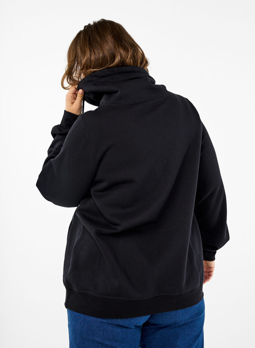 FLASH - Sweatshirt med hög krage, Black, Model image number 1