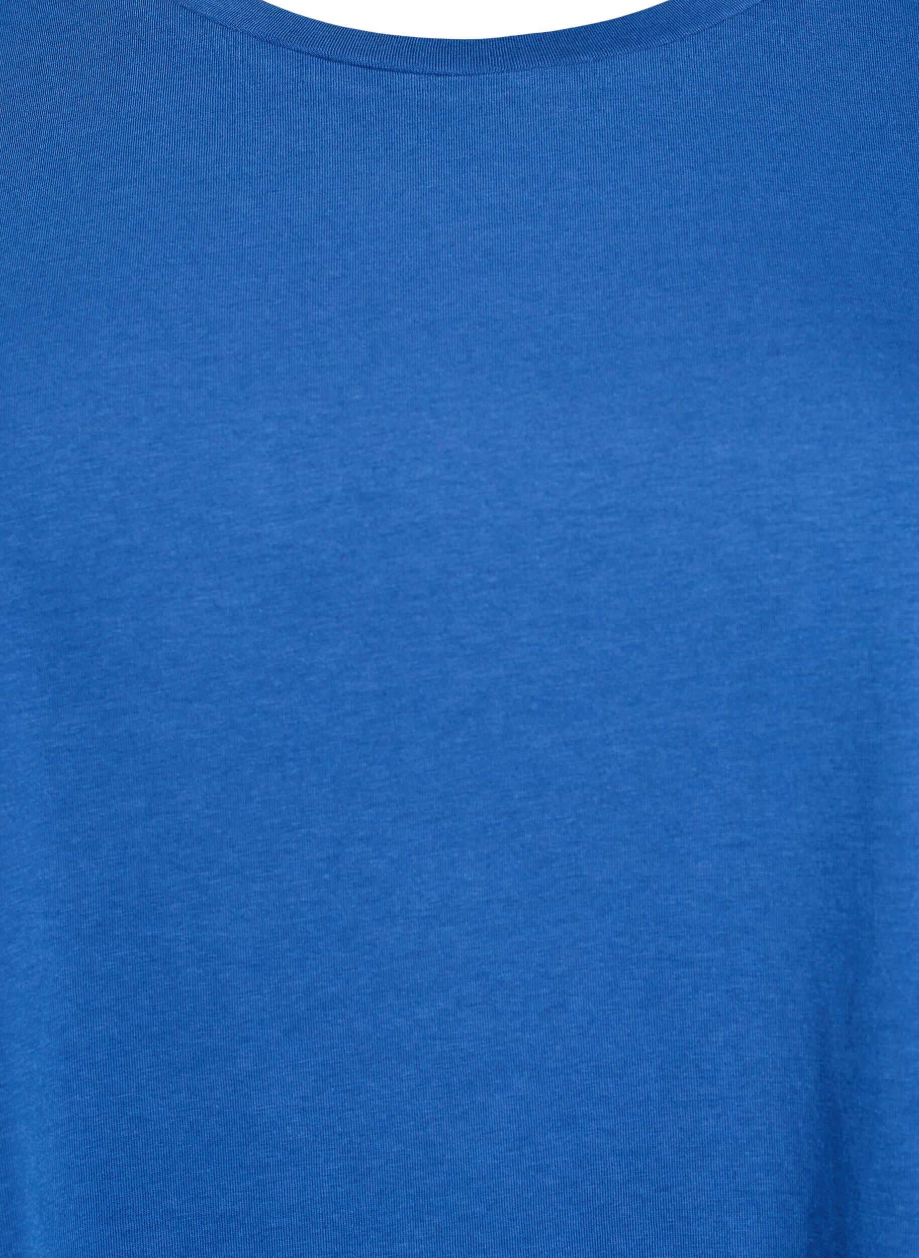 ZizziKort&auml;rmad t-shirt i bomullsblandning, Bl&aring;, Packshot image number 2