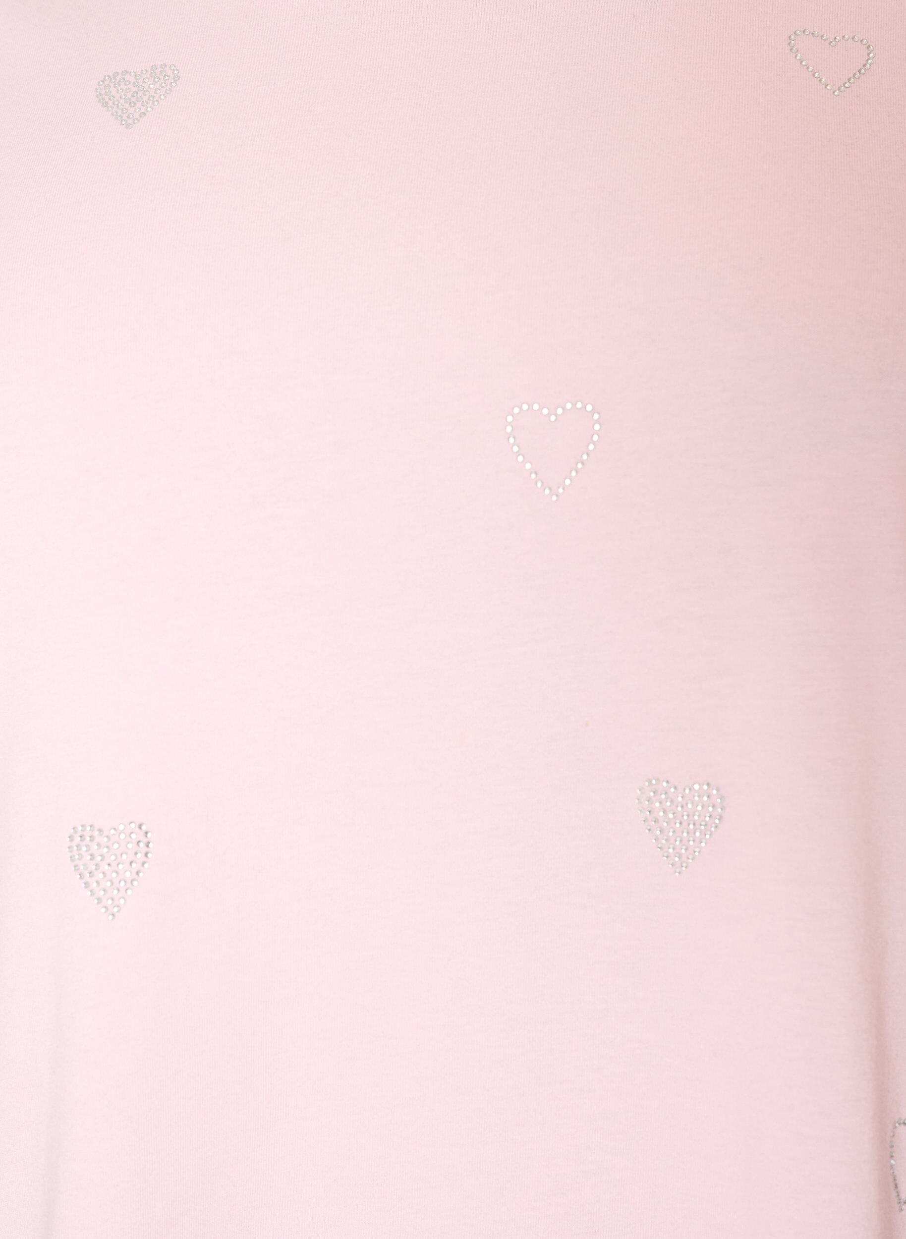 ZizziT-shirt i ekologisk bomull med hj&auml;rtan, Rosa, Packshot image number 2