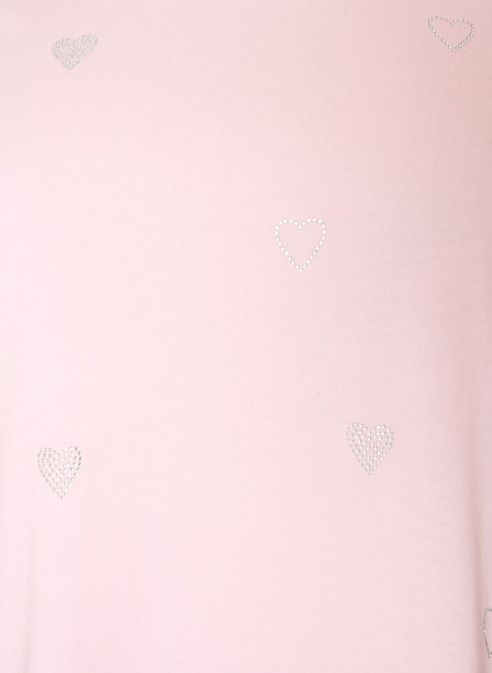 T-shirt i ekologisk bomull med hj&auml;rtan, Rosa, Packshot image number 2