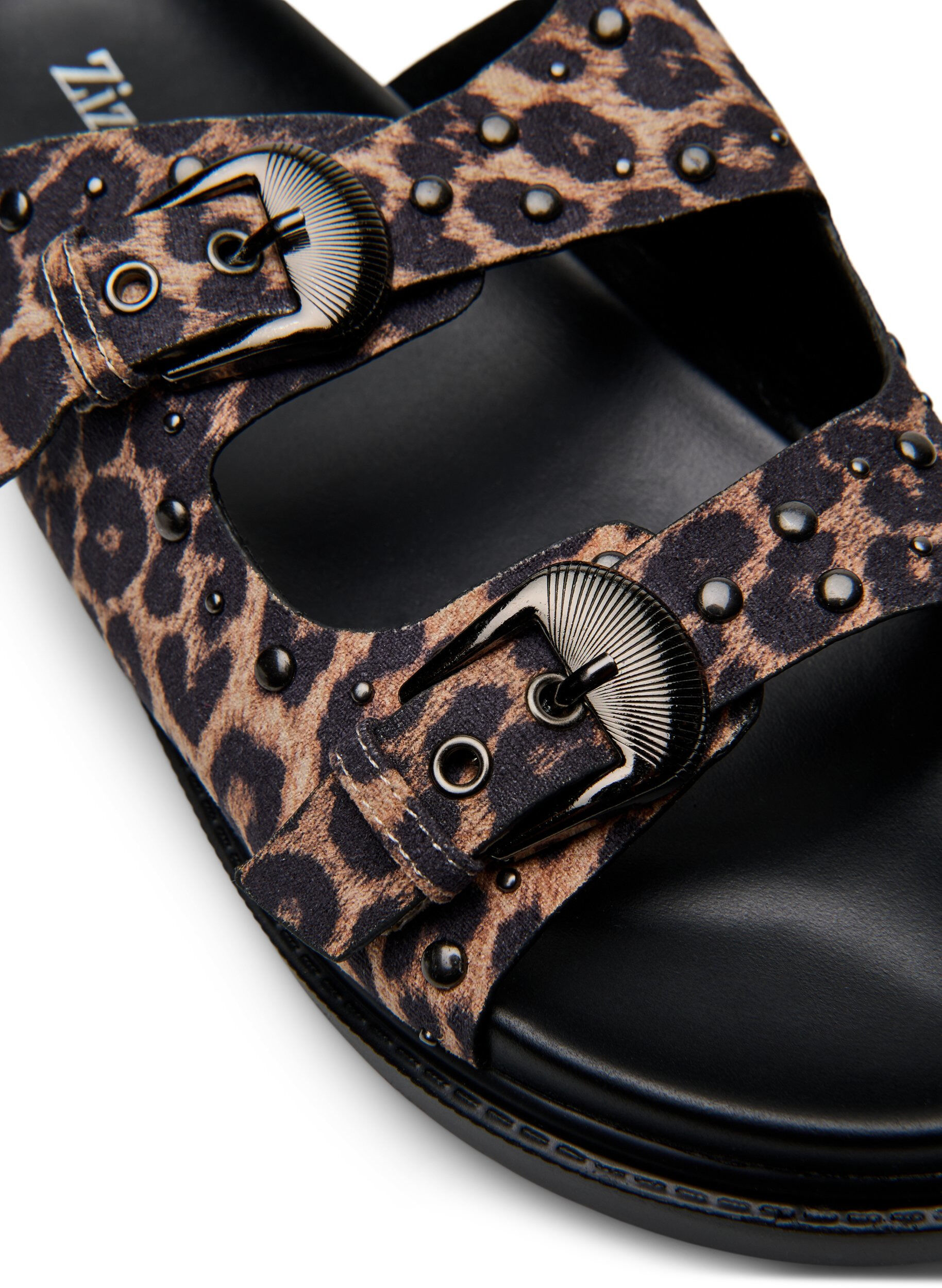 Zizzi Wide fit - Sandal med nitar, Brun, Packshot image number 3