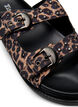 Wide fit - Sandal med nitar, Brun, Packshot image number 3