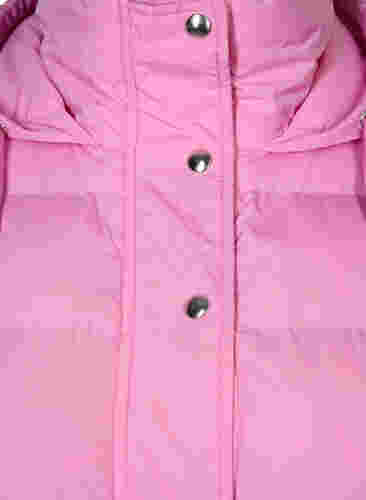 Lång väst med huva och knappar, Begonia Pink, Packshot image number 2