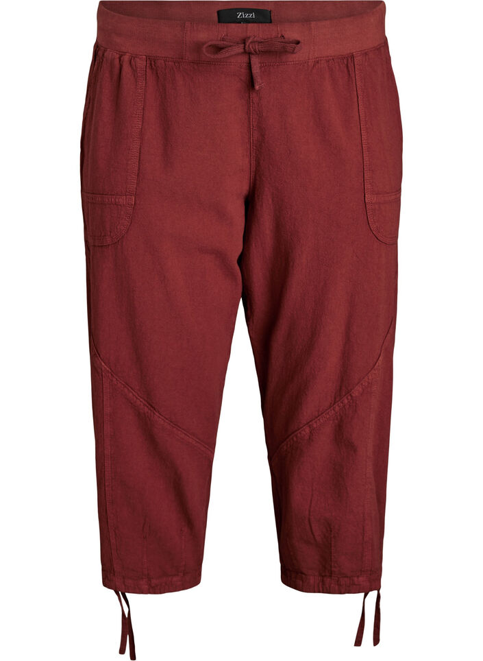 Capribyxor i bomull, R&ouml;d, Packshot image number 0