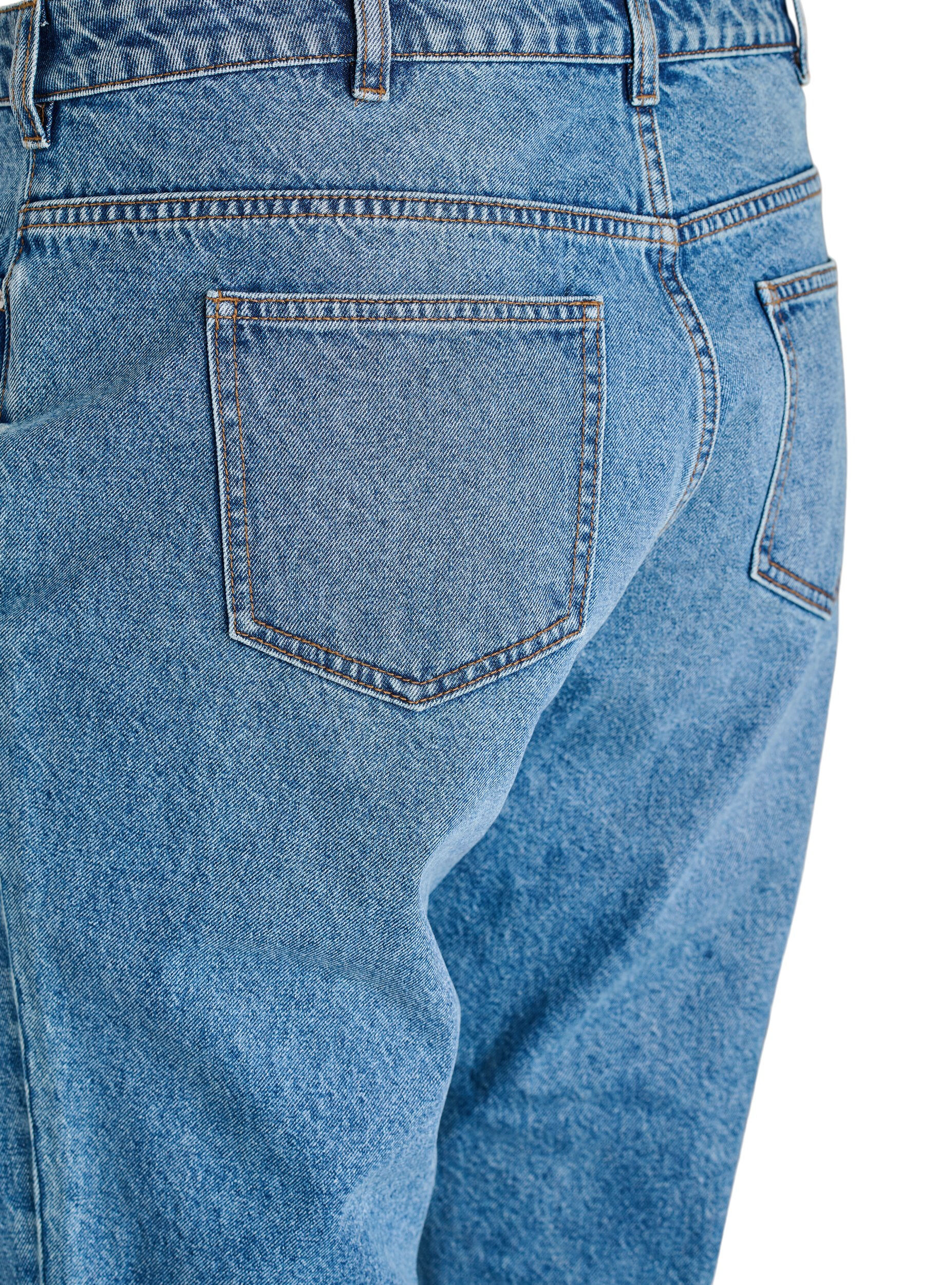 ZizziMille mom jeans med h&ouml;g midja, Bl&aring;, Packshot image number 3