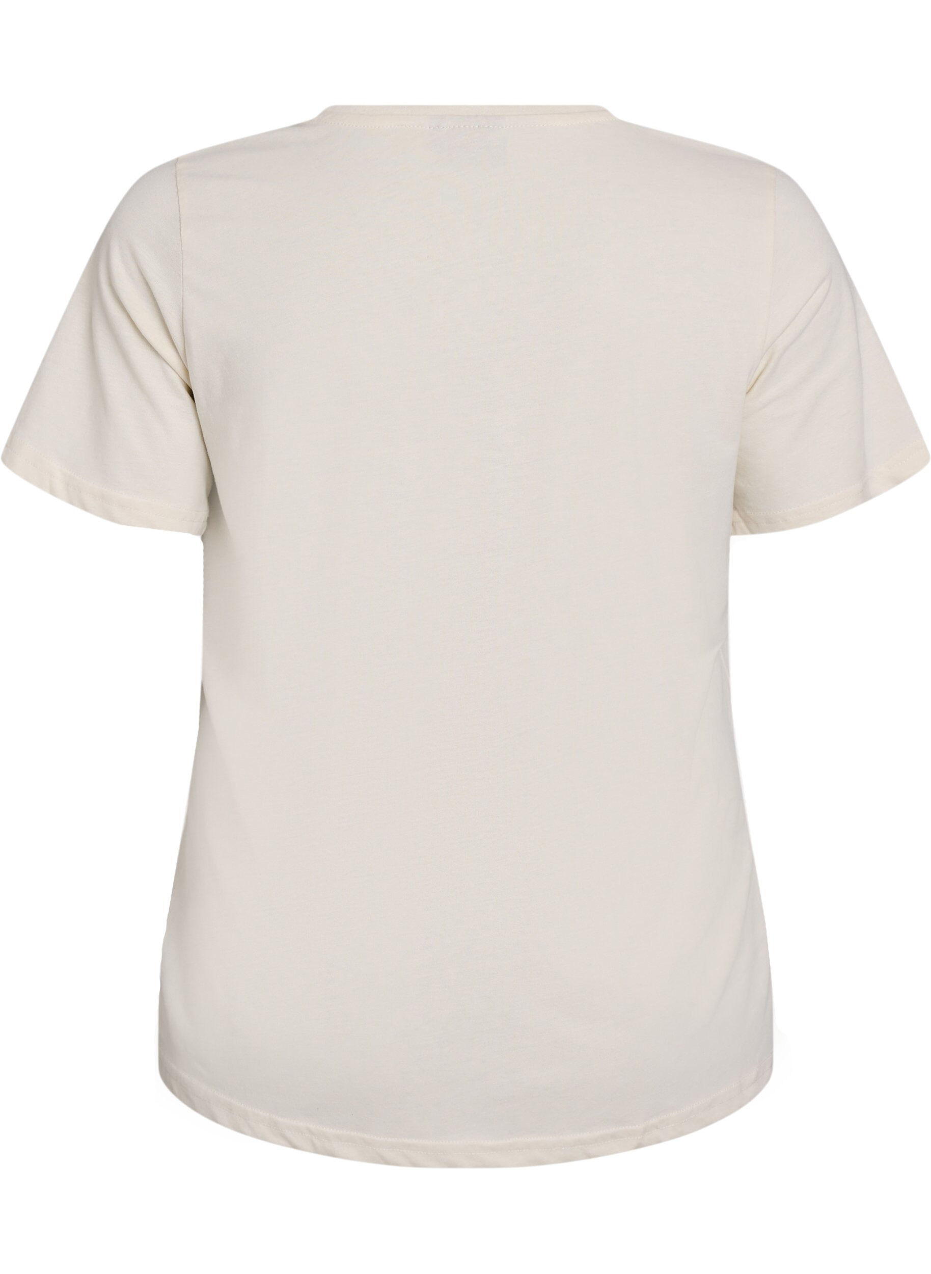 Zizzi FLASH - T-shirt med tryck, Vanilla, Packshot image number 1