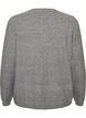 Cardigan med knappar och rundad framtill, Gr&aring;, Packshot image number 1