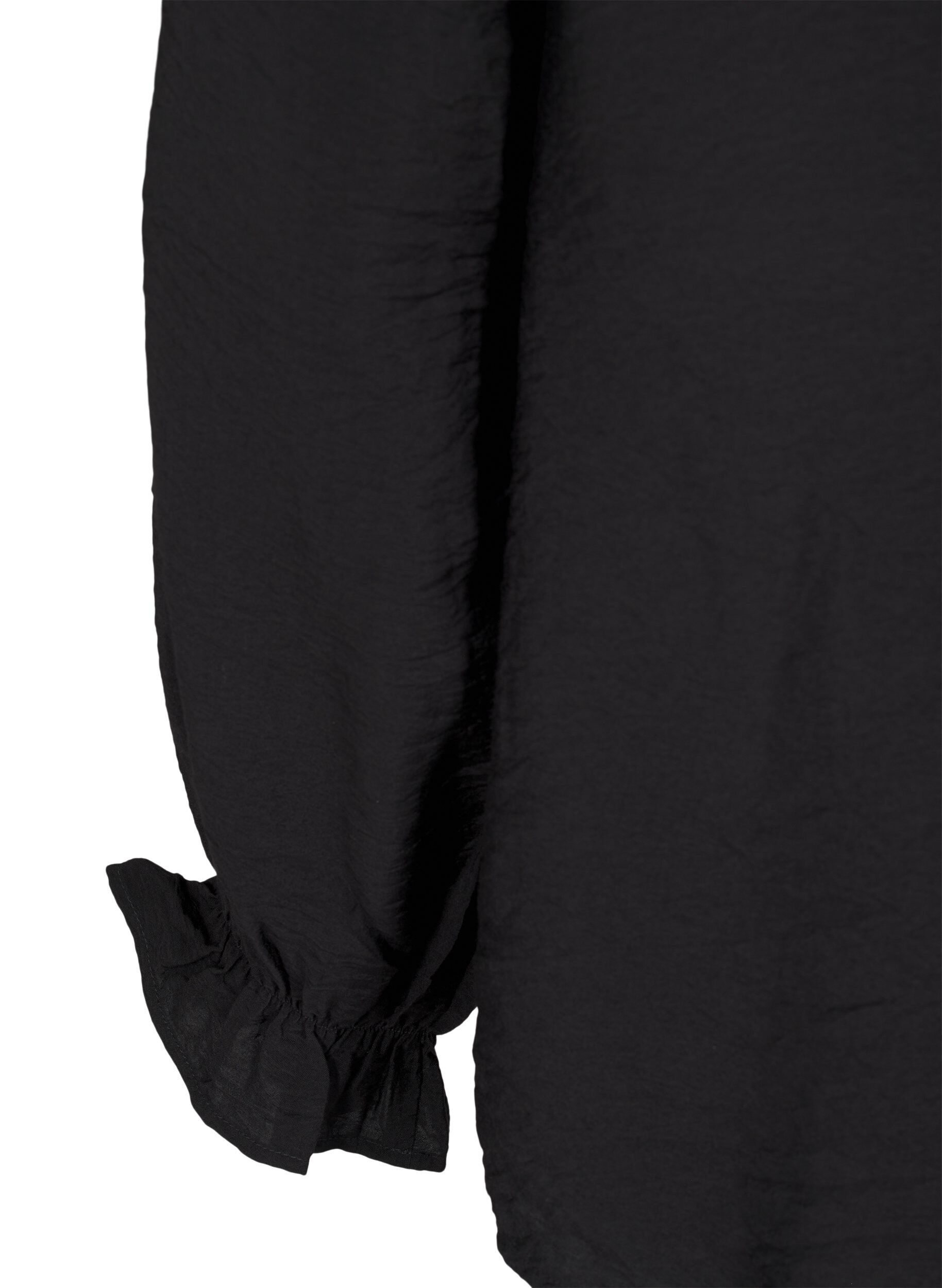 Zizzi L&aring;ng&auml;rmad blus med v-ringning, Black, Packshot image number 3