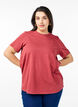 Enkel t-shirt i bomull med rund halsringning, R&ouml;d, Model image number 0