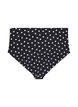 Bikinitrosa med m&ouml;nster och h&ouml;g midja, Svart, Packshot image number 1