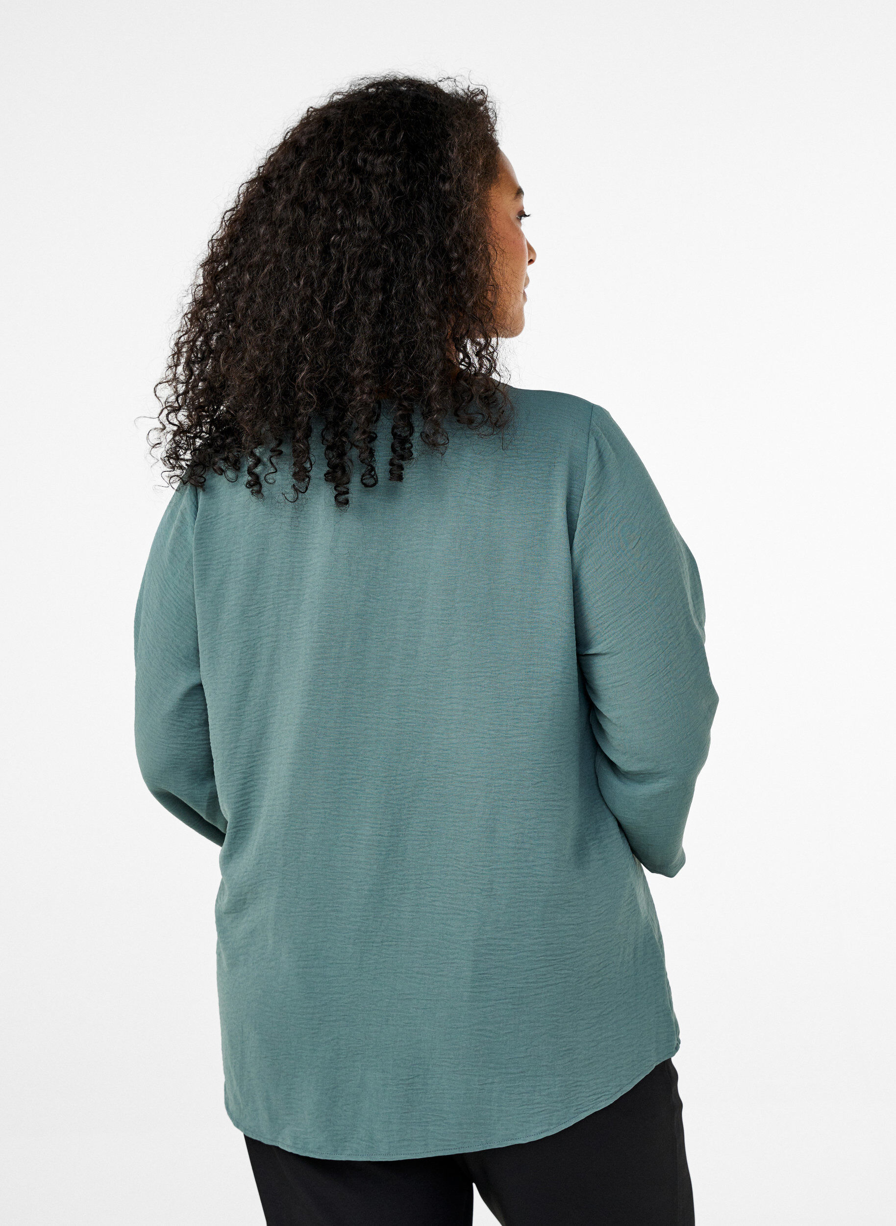 ZizziBlus med 3/4-&auml;rm, Gr&ouml;n, Model image number 2