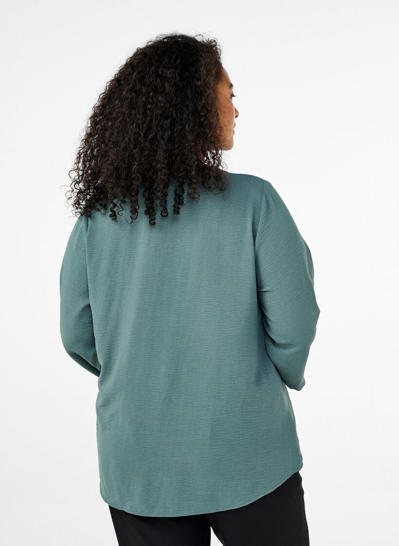 Blus med 3/4-&auml;rm, Gr&ouml;n, Model image number 2