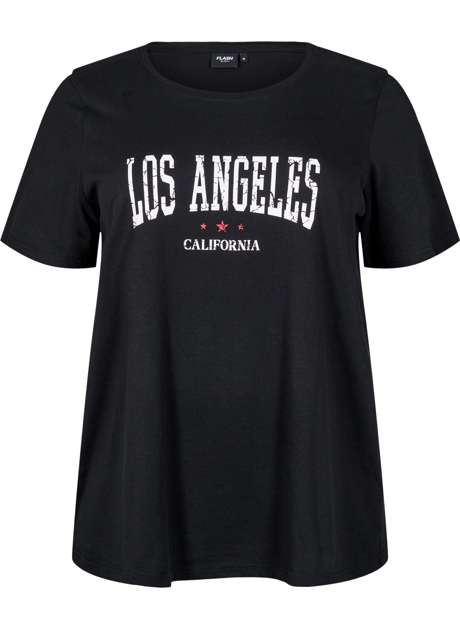 Zizzi FLASH - T-shirt med tryck, Svart, Packshot image number 0