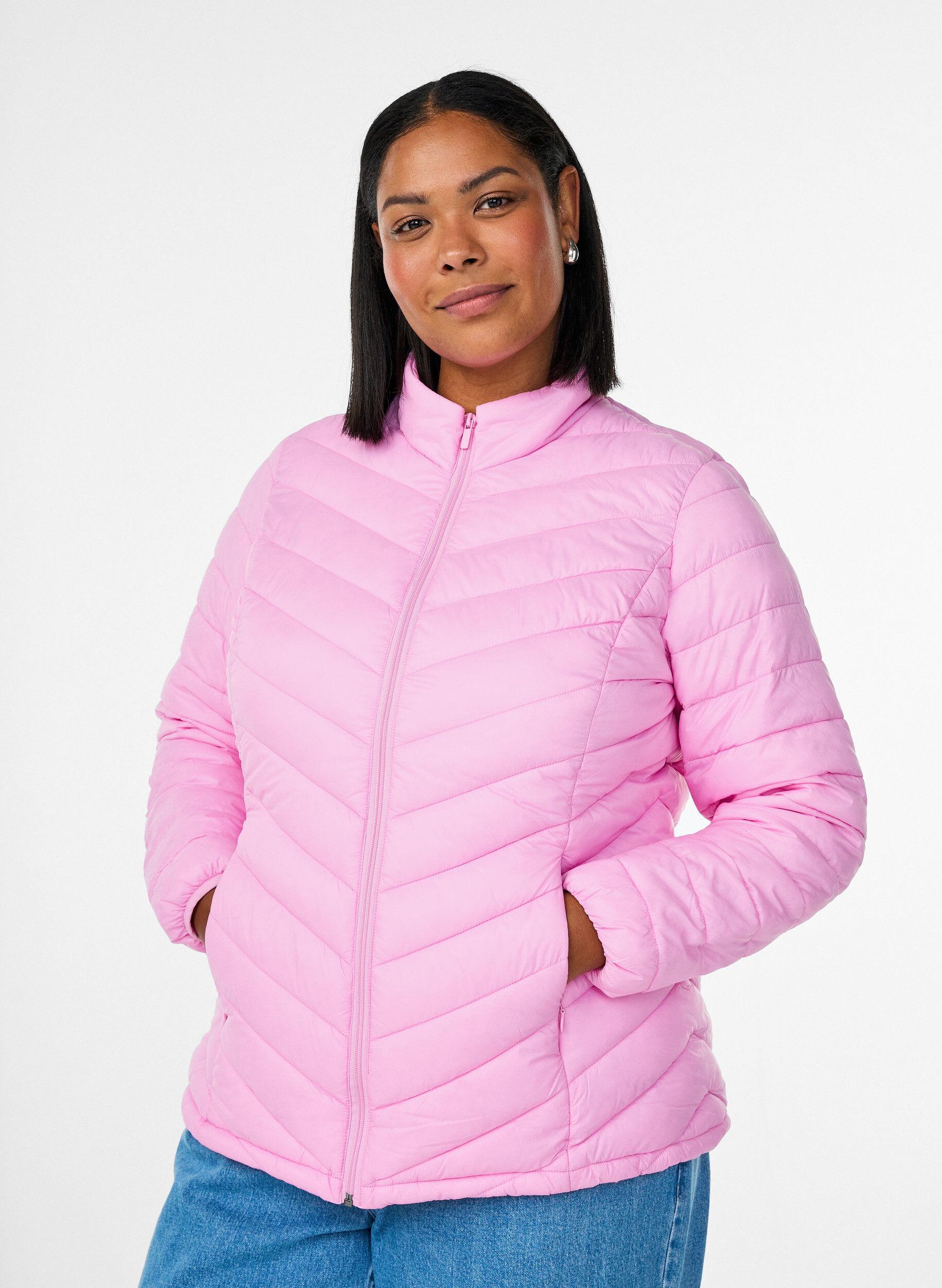 L&auml;tt jacka med fickor, Rosa, Model