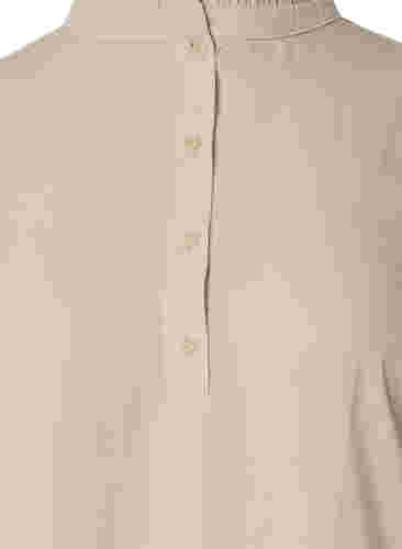 Långärmad tunika med volangkrage, Warm Off-white, Packshot image number 2