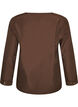 Skjortblus med broderie anglaise, Brun, Packshot image number 1