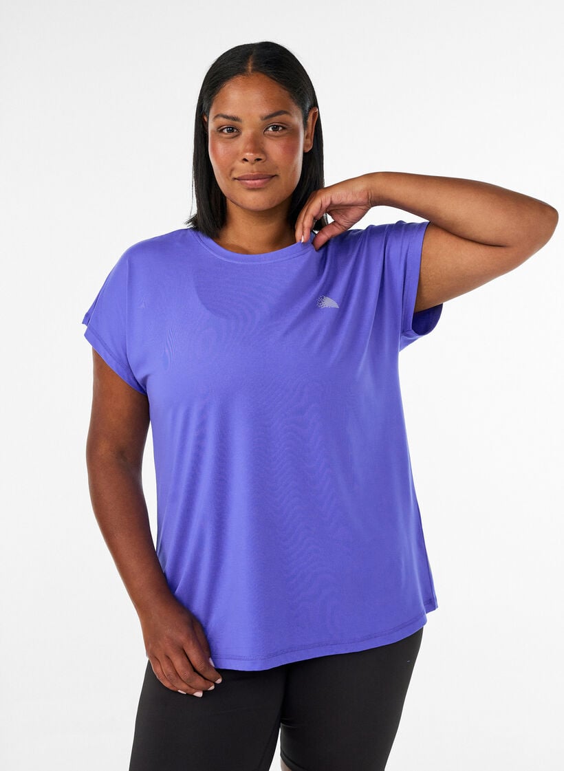 Enf&auml;rgad tr&auml;nings-T-shirt, Bl&aring;, Model image number 0