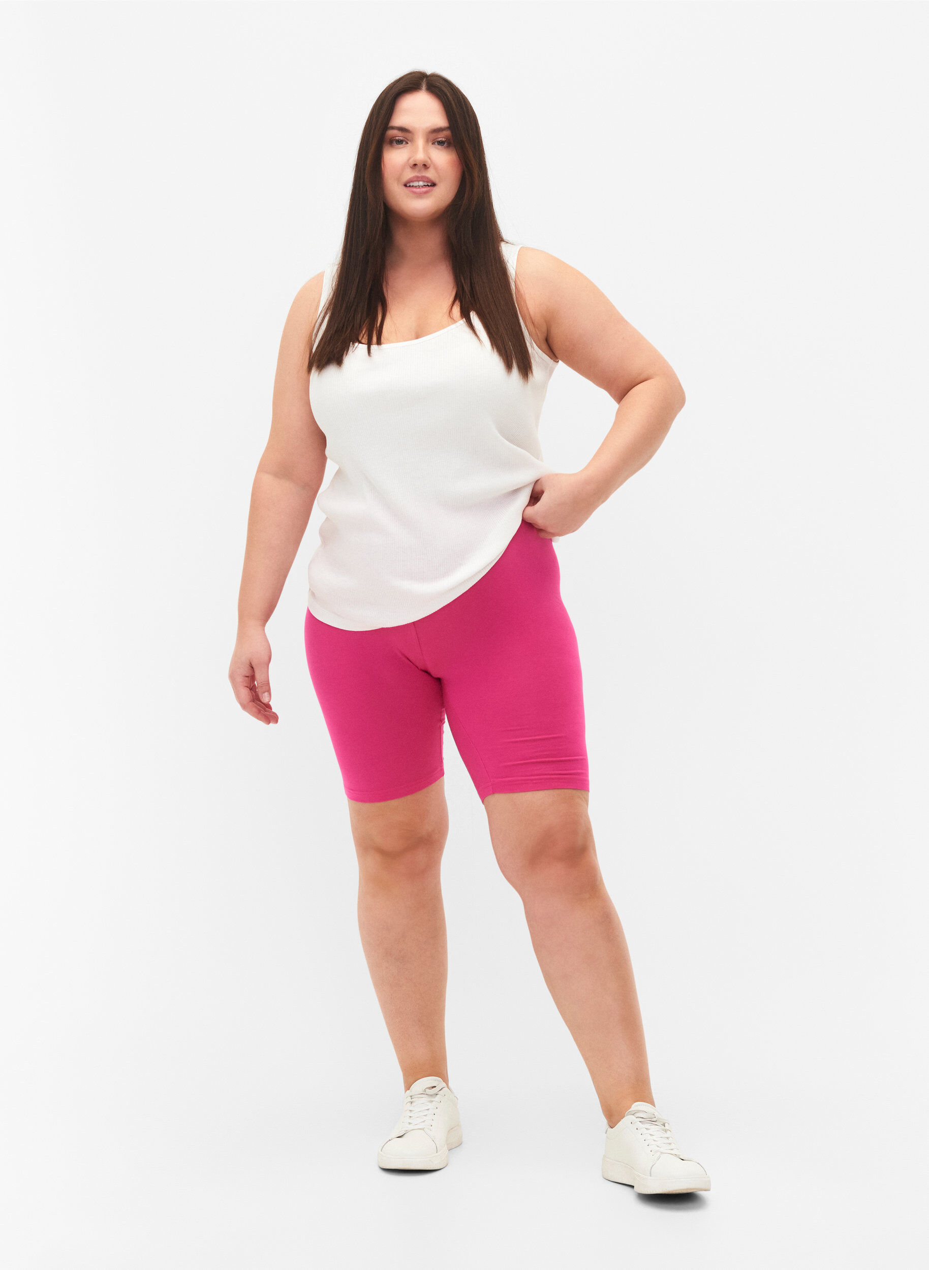 ZizziEnf&auml;rgad cykelbyxa, Rosa, Model image number 1