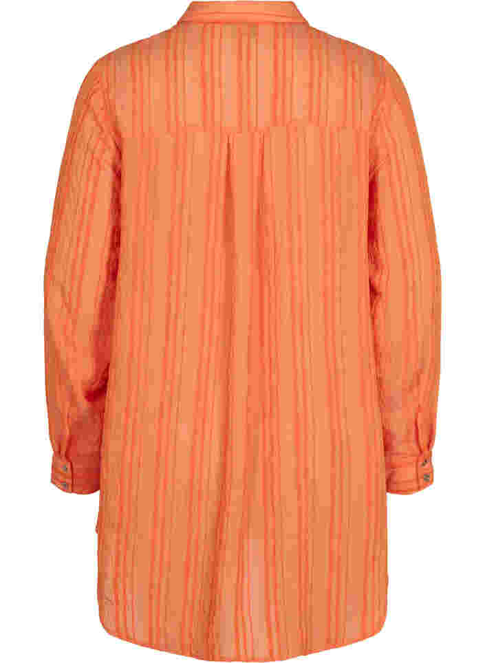 Lång randig skjorta med långa ärmar, Harvest Pumpkin, Packshot image number 1