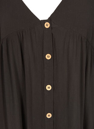 Strandklänning i viskos med knappar framtill, Black, Packshot image number 2