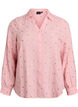 L&aring;ng&auml;rmad blus i bomullsmuslin med broderade motiv, Rosa, Packshot image number 0