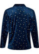 Pyjamasskjorta i velour med helt&auml;ckande m&ouml;nster, Bl&aring;, Packshot image number 1