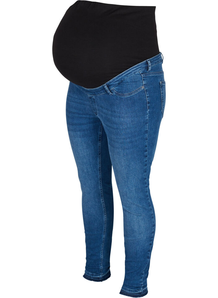 Amy gravidjeans, Blue denim, Packshot image number 0