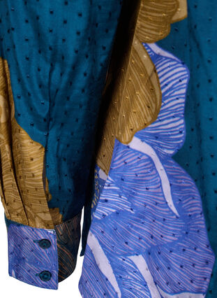 Långärmad viskosskjorta med blommigt mönster, Reflecting Pond AOP, Packshot image number 3