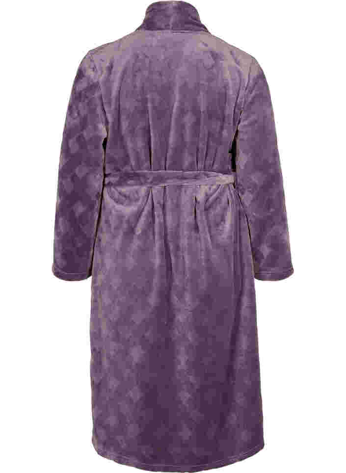 Lång morgonrock med fickor, Vintage Violet, Packshot image number 1