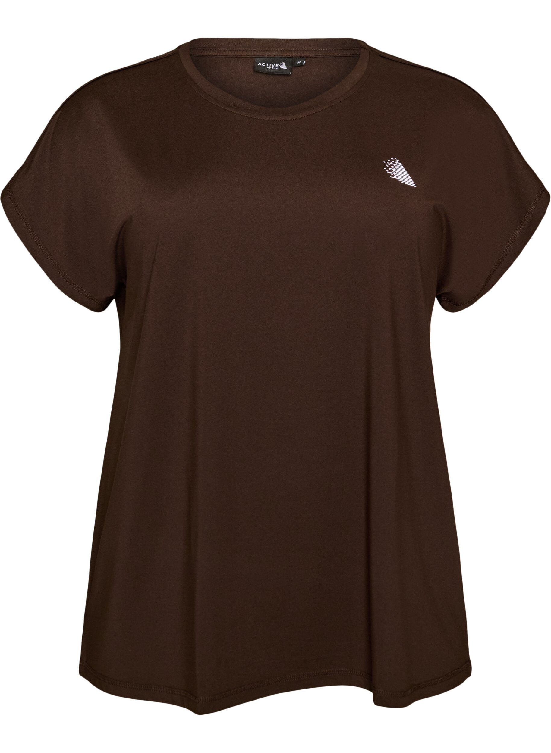 ZizziEnf&auml;rgad tr&auml;nings-T-shirt, Brun, Packshot image number 0