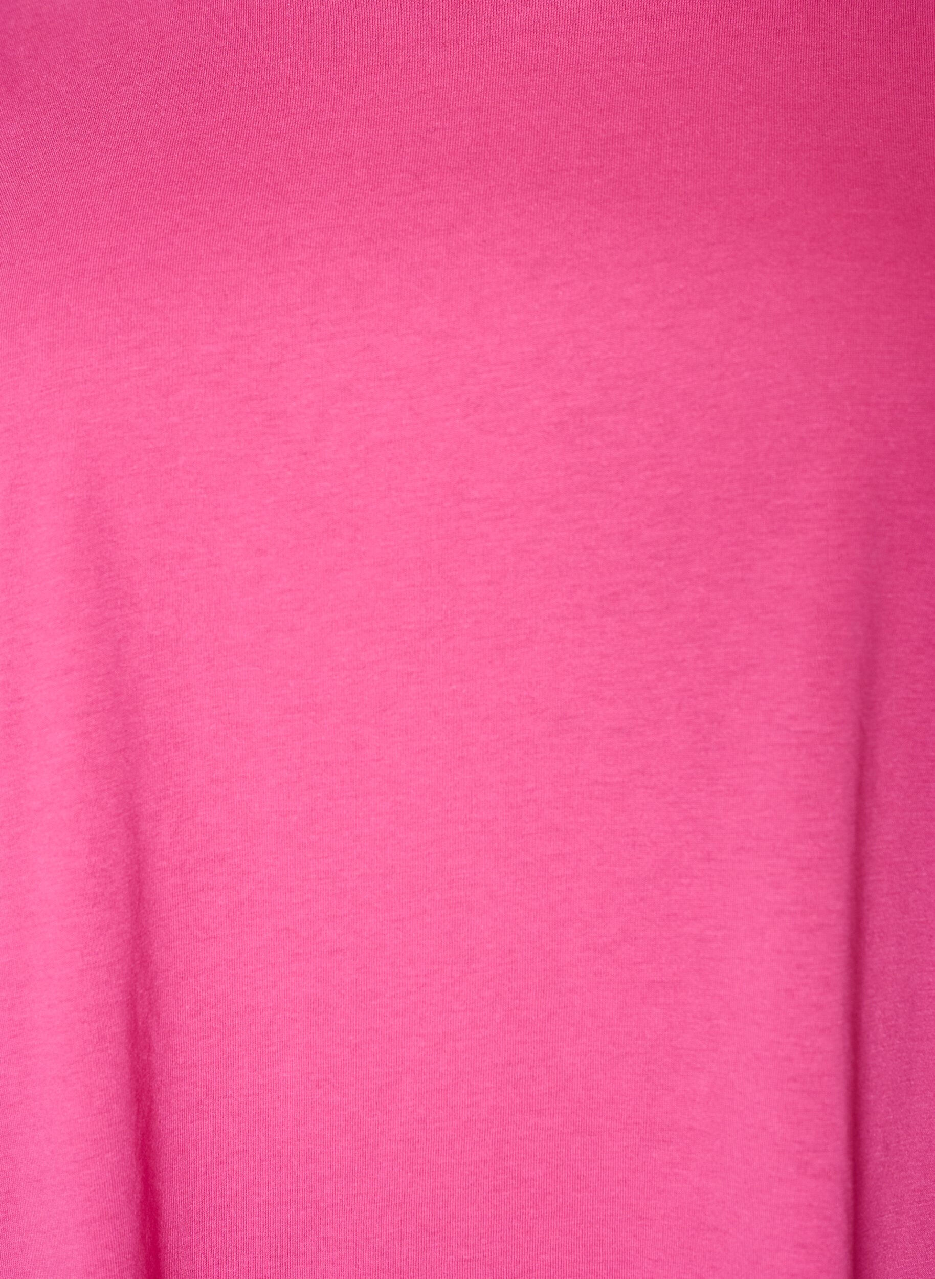 ZizziKort&auml;rmad t-shirt i bomullsmix, Rosa, Packshot image number 2