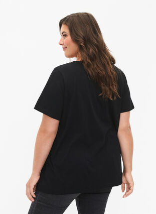 T-shirt i bomull med paljetter, Black W. Star, Model image number 1