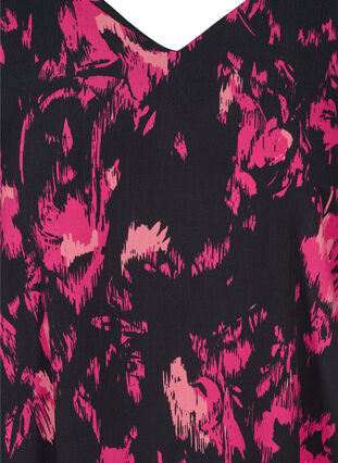Långärmad blus i viskos med mönster, Black Pink AOP, Packshot image number 2