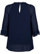 Blus med asymmetrisk fåll och 3/4-ärmar, Navy Blazer, Packshot image number 1