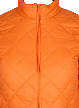 Quiltad lättviktsjacka med dragkedja och fickor, Mandarin Orange, Packshot image number 2