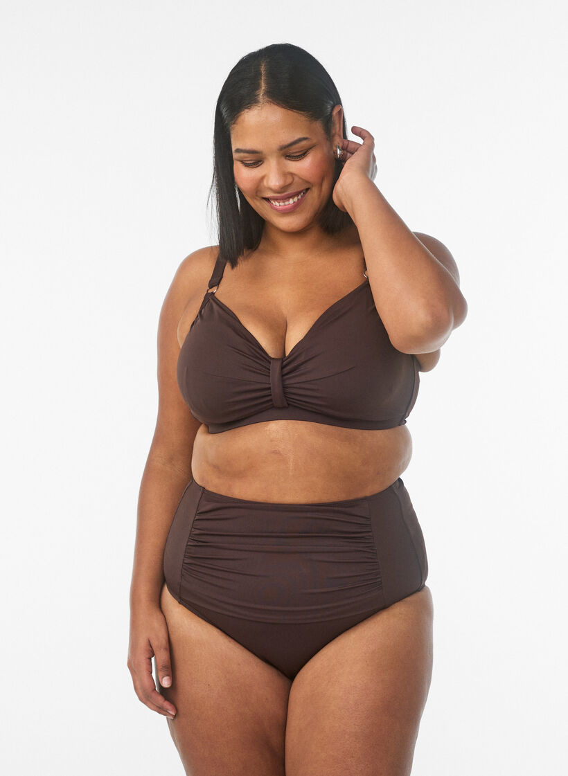 Bikinitrosa med h&ouml;g midja, Brun, Model image number 0