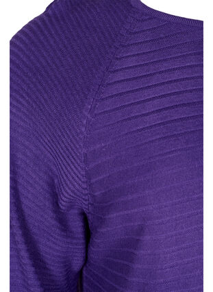 Stickad topp med rund halsringning, Ultra Violet, Packshot image number 3
