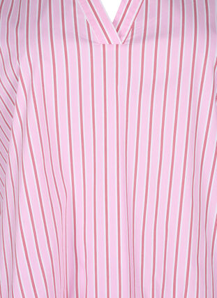 Randig blus med peplum och volangdetaljer, Pink Red Stripe, Packshot image number 2