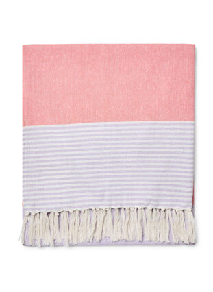 Randig handduk med fransar, Pastel Lilac Comb, Packshot image number 1