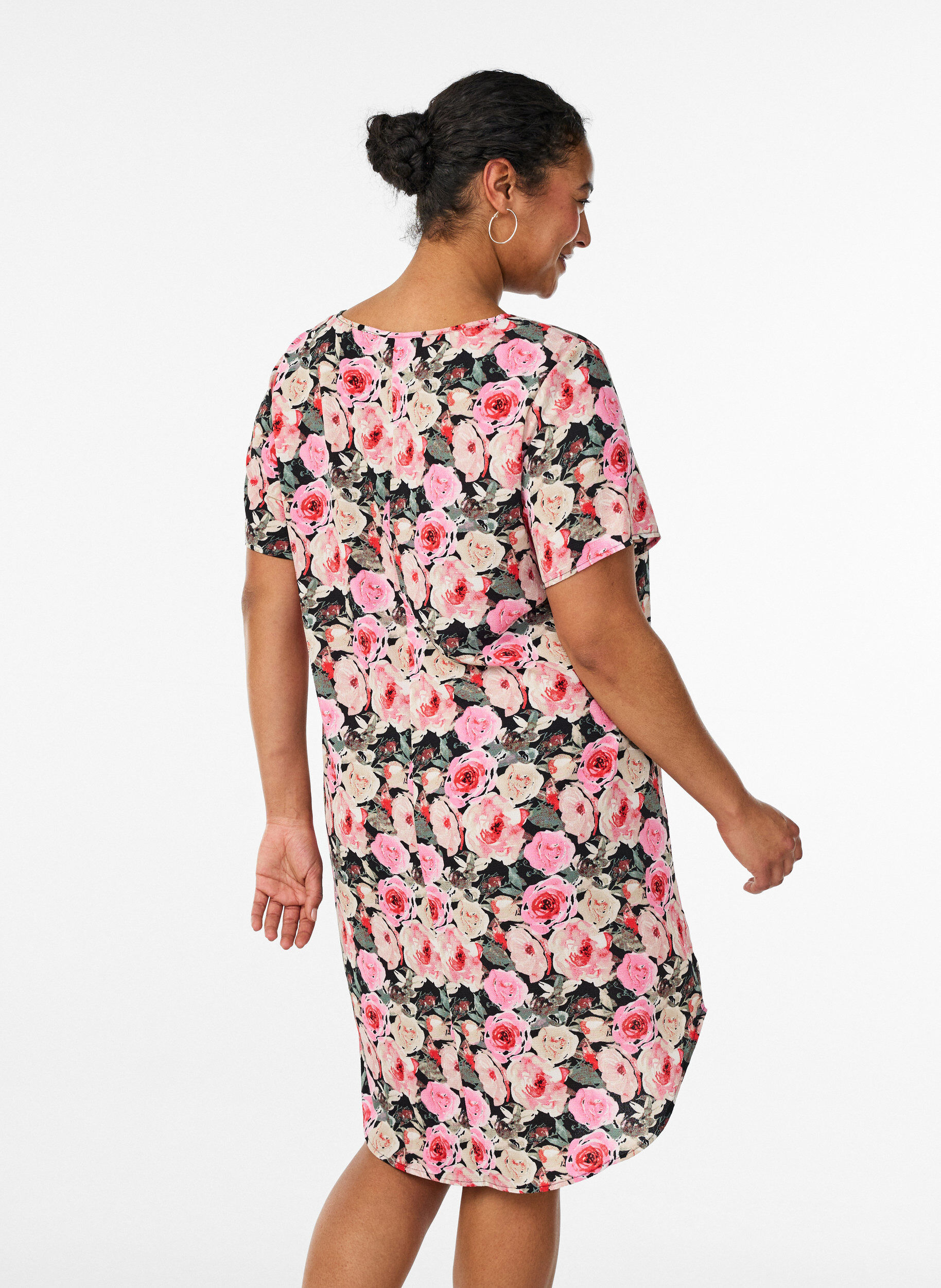 ZizziSkjortkl&auml;nning i broderie anglaise med knytb&auml;lte, Svart, Model image number 2