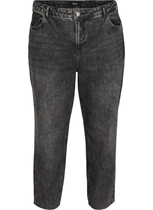 Croppade mom fit Mille jeans med lös passform, Grey Denim 4, Packshot image number 0