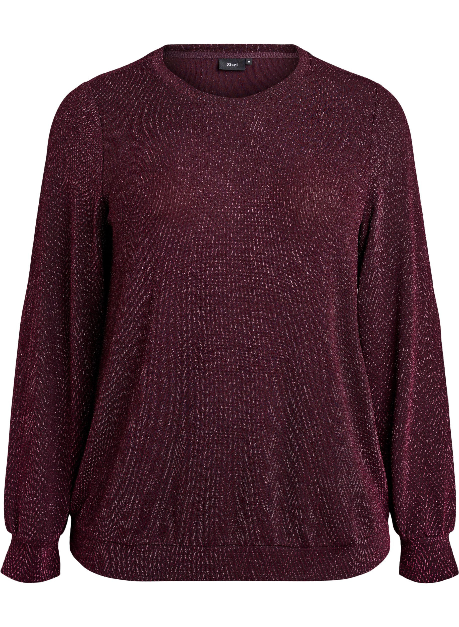 Blus med fiskbensm&ouml;nster och glittertr&aring;d
