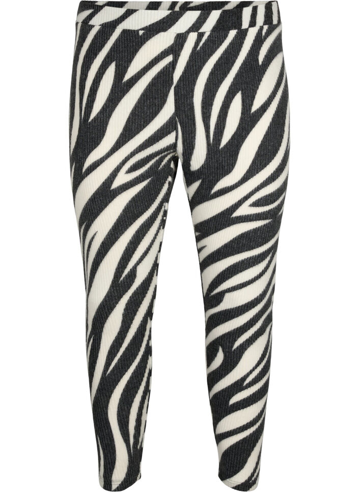 Leggings med zebramönster, White Zebra, Packshot image number 0