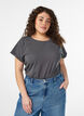 Kort&auml;rmad t-shirt i bomullsmix, Gr&aring;, Model image number 0