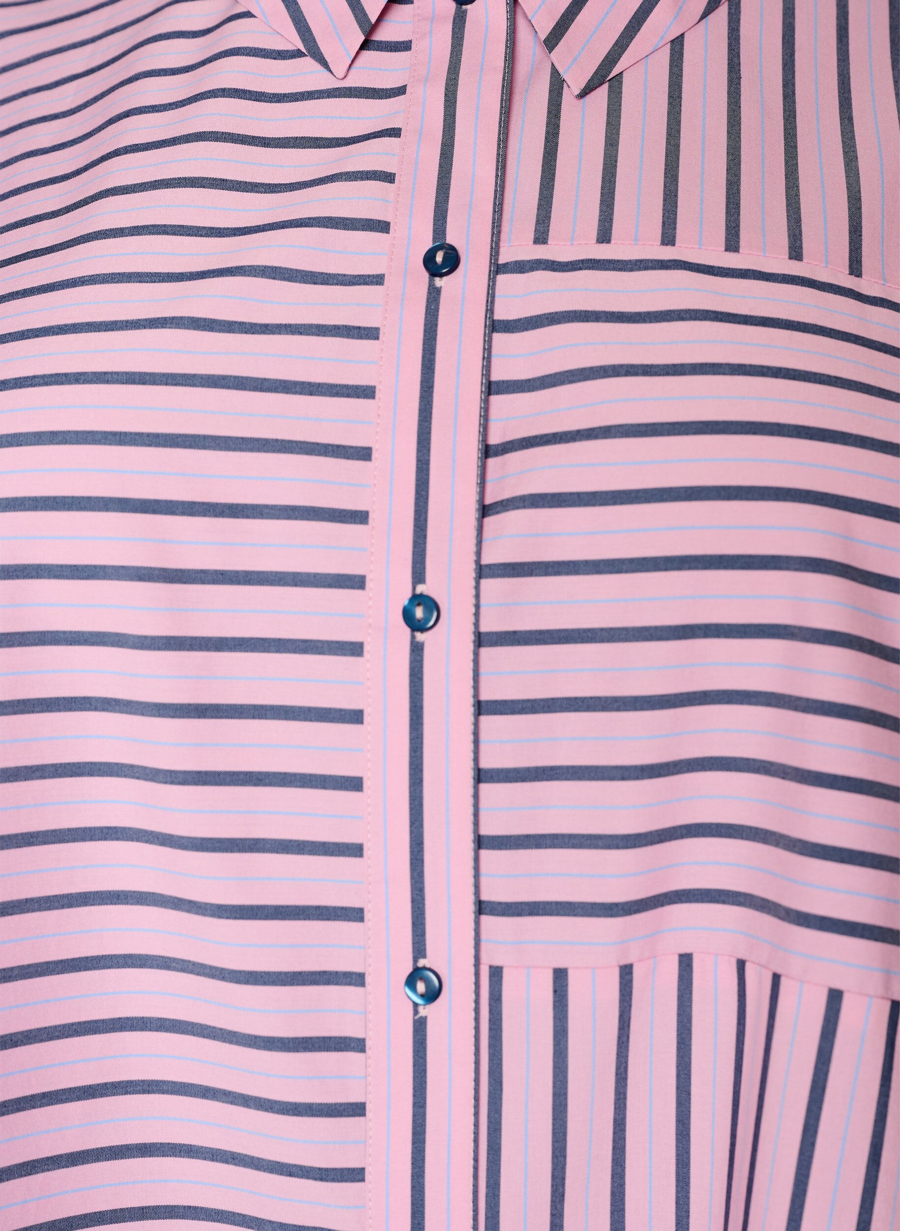 ZizziRandig skjorta med klassisk krage och l&aring;nga &auml;rmar, Rosa, Packshot image number 2