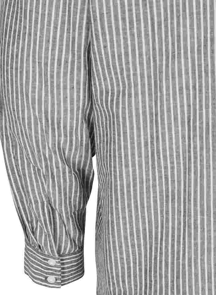 Randig skjorta i 100% bomull, Black Stripe, Packshot image number 3
